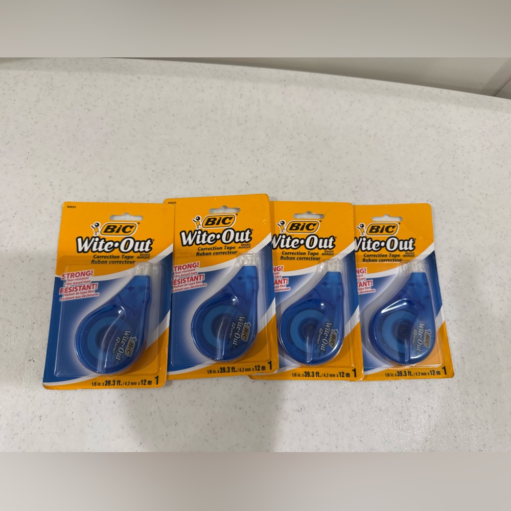 NEW BIC Wite-Out Correction Tape Bundle ~ 4 Included - Picture 7 of 7